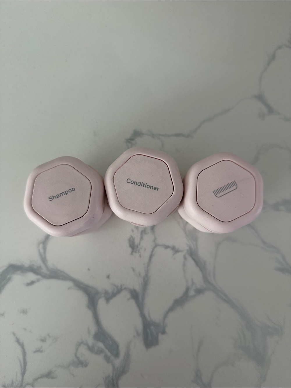 Cadence Trio Travel Set: Pink Refillable Hair Bottles